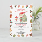 Jingle Jangle Little Elf, Christmas Baby Shower Einladung (Stehend Vorderseite)