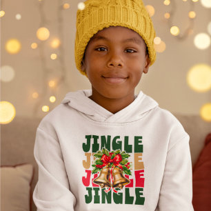 Jingle Jingle Vintag Gold Bells & Holly Hoodie