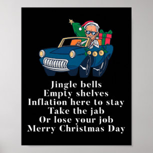 Jingle Joe Biden Funny Santa Trump Ugly Christmas Poster