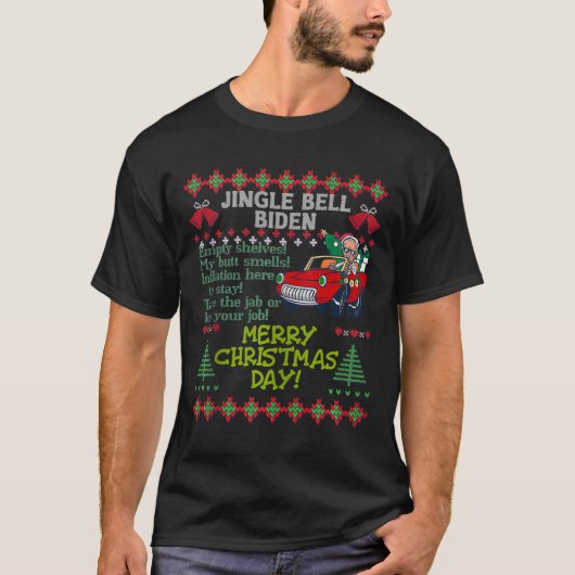 Jingle Joe Biden Xmas Carol Trump Ugly Christmas S T-Shirt (Vorderseite)