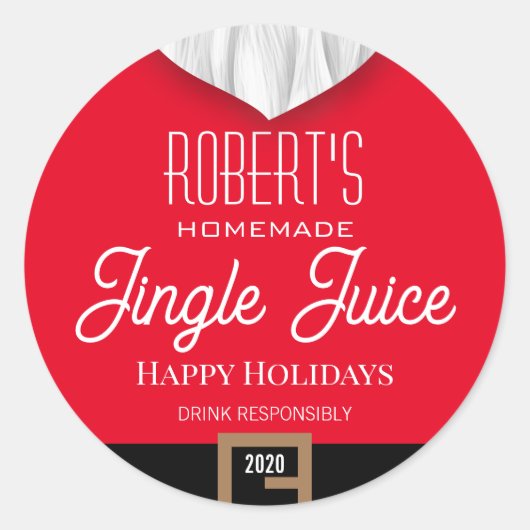 Jingle Juice Personalisiert Runder Aufkleber (Vorderseite)