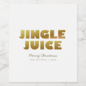 Jingle Juice | Spaß Weihnachten Weiß & Gold Weinetikett (Einzelnes Label)