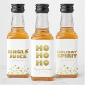 Jingle Juice | Spaß Weihnachten White & Gold Mini Alkoholflaschenetikett