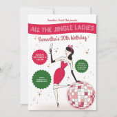 Jingle Ladys Night Out Diskothek Ball Retro Holida Einladung (Vorderseite)