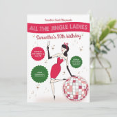 Jingle Ladys Night Out Diskothek Ball Retro Holida Einladung (Stehend Vorderseite)