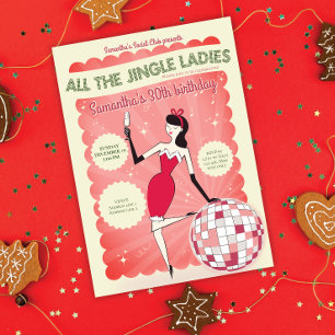 Jingle Ladys Night Out Retro Diskothek Ball Holida Einladung