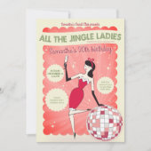 Jingle Ladys Night Out Retro Diskothek Ball Holida Einladung (Vorderseite)