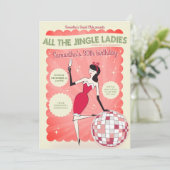Jingle Ladys Night Out Retro Diskothek Ball Holida Einladung (Stehend Vorderseite)