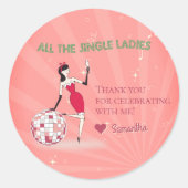 Jingle Ladys Night Out Retro Diskothek Ball Holida Runder Aufkleber (Vorderseite)