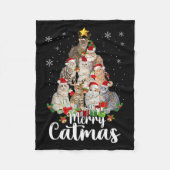 Jingle Meow Funny Cats Christmas Tees For Cat Love Fleecedecke (Vorderseite)