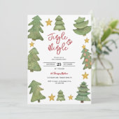 Jingle & Mingle Aquarell Weihnachtsgebäck Party Einladung (Stehend Vorderseite)