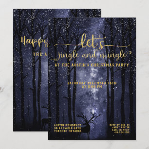 Jingle & Mingle Celestial Woodland Holiday Party Einladung