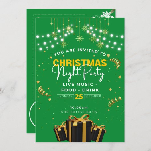 Jingle & Mingle: Christmas Bash Einladung (Vorne/Hinten)