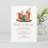 Jingle & Mingle Christmas Drinks Party Einladung (Stehend Vorderseite)