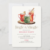 Jingle & Mingle Christmas Drinks Party Einladung (Vorderseite)