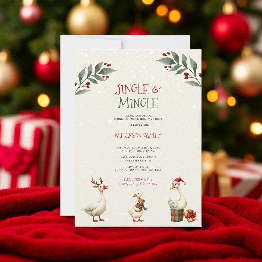 Jingle & Mingle Christmas Gänse Party Einladung