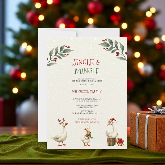Jingle & Mingle Christmas Gänse Party Einladung