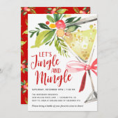 Jingle & Mingle Christmas Holiday Cocktail Party Einladung (Vorne/Hinten)