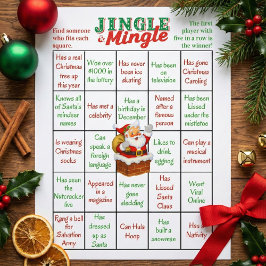 Jingle & Mingle Christmas Human Bingo Game Sheets Flyer