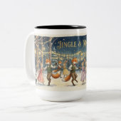 Jingle & Mingle Christmas Mug – Cute Woodland Anim Zweifarbige Tasse (Vorderseite Links)