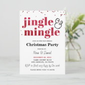 Jingle & Mingle Christmas Party Einladung (Stehend Vorderseite)