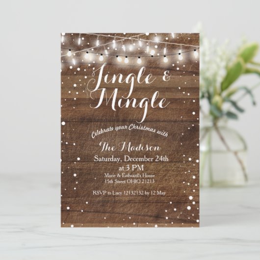 Jingle & Mingle Christmas Party Einladung (Stehend Vorderseite)