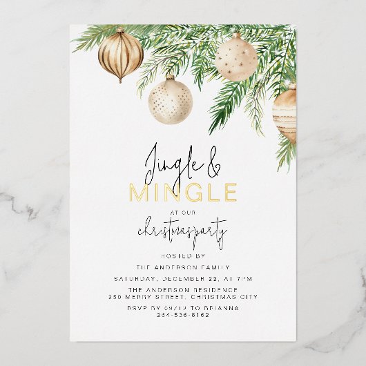 Jingle & Mingle Christmas Party Einladung (Vorderseite)