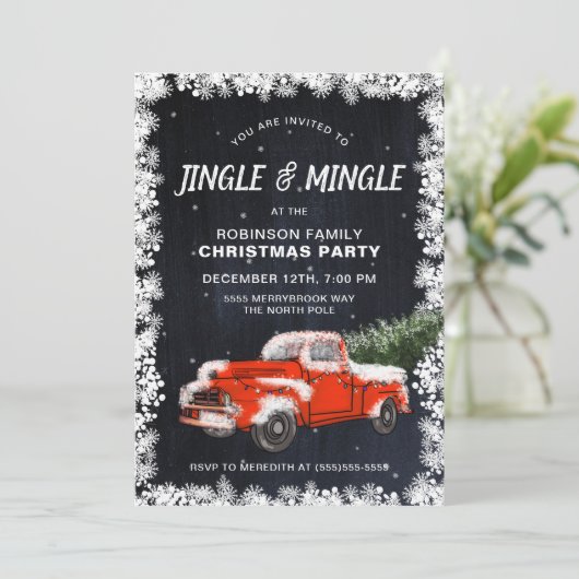 Jingle Mingle Christmas Party Einladung (Stehend Vorderseite)