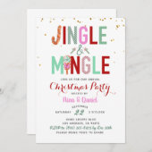 Jingle & Mingle Christmas Party Einladung (Vorne/Hinten)