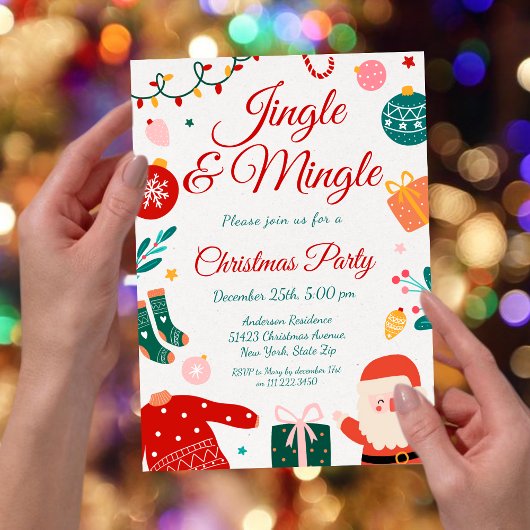 Jingle & Mingle Christmas Party Einladung
