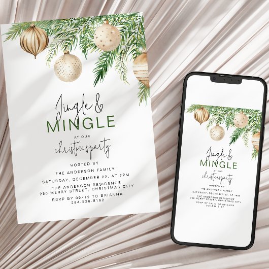 Jingle & Mingle Christmas Party Einladung