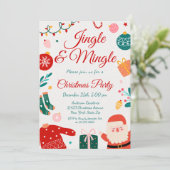 Jingle & Mingle Christmas Party Einladung (Stehend Vorderseite)