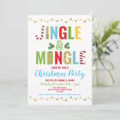 Jingle & Mingle Christmas Party Holidays Einladung (Stehend Vorderseite)