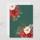 Jingle & Mingle Christmas Party Red Poinsettia Einladung (Rückseite)