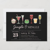 Jingle & Mingle Cocktails Weihnachts-Party Einladung (Vorderseite)