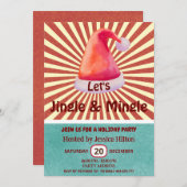 Jingle & Mingle Coole lustige Retro-Weihnachtsmann Einladung (Vorne/Hinten)