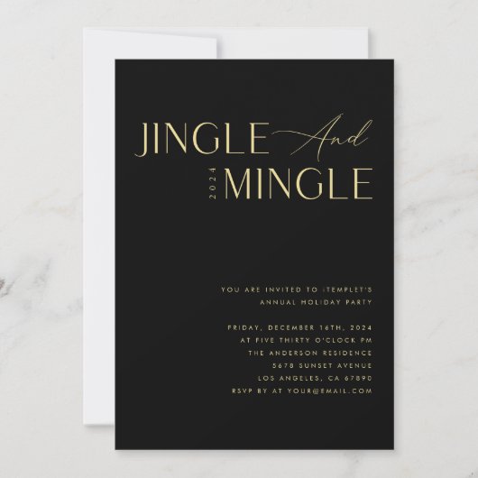 Jingle & Mingle Corporate Company Christmas Party Einladung (Vorderseite)