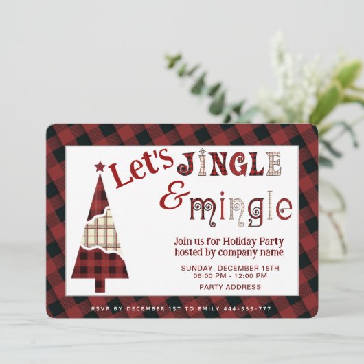 Jingle & Mingle Einladung (Stehend Vorderseite)