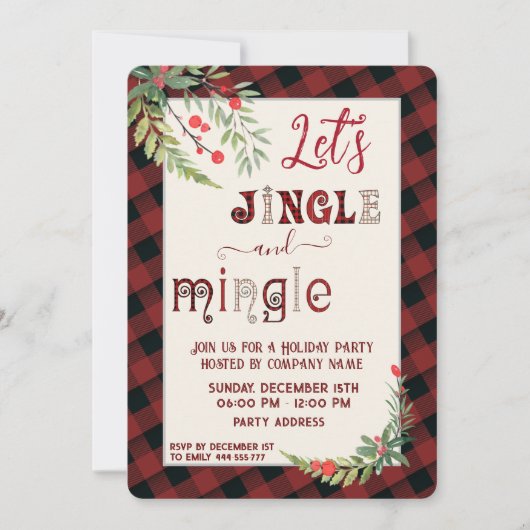Jingle & Mingle Einladung (Vorderseite)