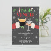 Jingle & Mingle Einladungs-Cocktail-Party Einladung (Stehend Vorderseite)