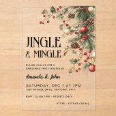 Jingle & Mingle Festivals Weihnachts-Party Acryleinladungen (Vorderseite)