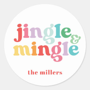 Jingle & Mingle Festliches Farbweihnachten Runder Aufkleber