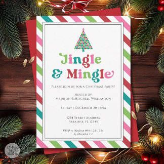 Jingle & Mingle Frohe Retro-Weihnachtsfeier Einladung