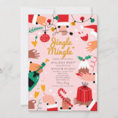 Jingle Mingle Frohe Weihnachtsfeier Einladung (Vorderseite)