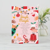 Jingle Mingle Frohe Weihnachtsfeier Einladung (Stehend Vorderseite)