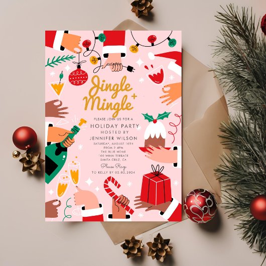 Jingle Mingle Frohe Weihnachtsfeier Einladung