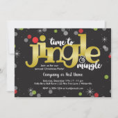 Jingle & Mingle Gold Red and Green Christmas Party Einladung (Vorderseite)