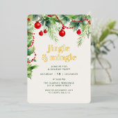 Jingle Mingle Green Christmas Party Folieneinladung (Stehend vorne)