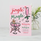 Jingle & Mingle Hand Drawing Weihnachtsfeier Einladung (Stehend Vorderseite)