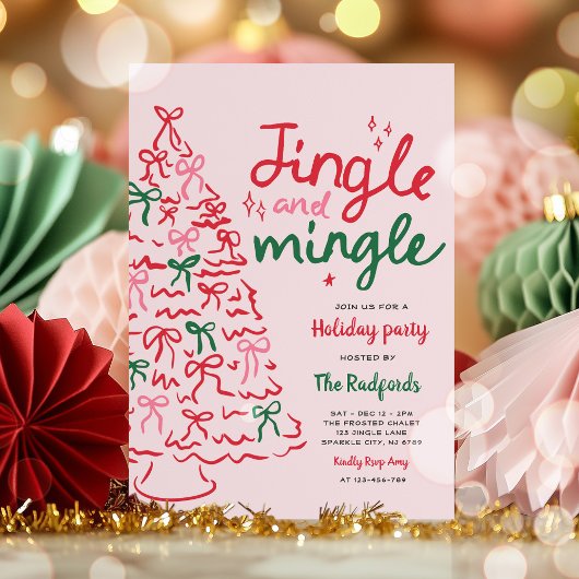 Jingle & Mingle Hand Drawing Weihnachtsfeier Einladung